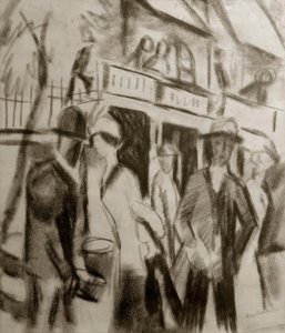 Vandrare på gatan av August Macke