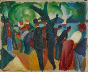Promenad på bron av August Macke