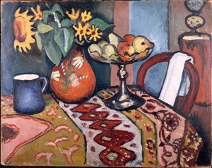 Stilleben med solrosor II, 1911 av August Macke