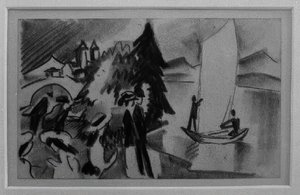 Studie på gula segel av August Macke