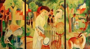 Triptyk: Stora zoologiska trädgården av August Macke