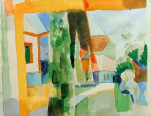 Vår trädgård vid sjön 4 av August Macke