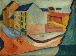 Vår gata med ridbana, Bonn, 1913 av August Macke