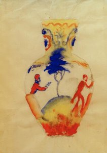 Vas med två figurer av August Macke