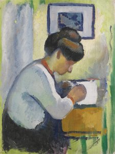 Kvinna som skriver av August Macke