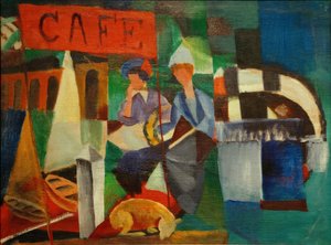 Två damer i caféet av August Macke
