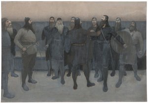 Illustration till Njalsaga av August Malmström
