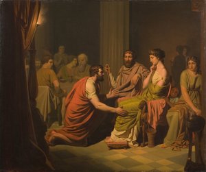 Odysseus inför Alkinoos, faiakernas kung av August Malmström