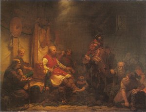 Kung Ellas budbärare inför Ragnar Lodbroks söner av August Malmström