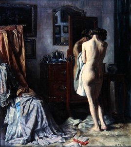 The Boudoir, ca 1910 (olja på duk) av August Rieper