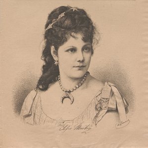 Porträtt av pianisten och kompositören Sophie Menter 1846-1918, 1883. av August Schubert