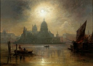 Venedig, en månbelyst natt över Santa Maria della Salute