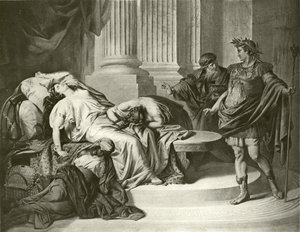 Augustus Caesar och Kleopatra (gravyr) av August von Heckel
