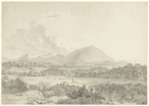 javanesiskt landskap av Auguste Antoine Joseph Payen