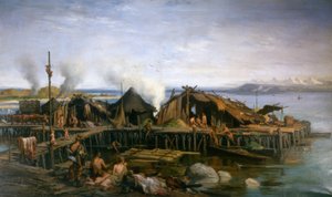 Pfahlbaudorf aus der Jungsteinzeit