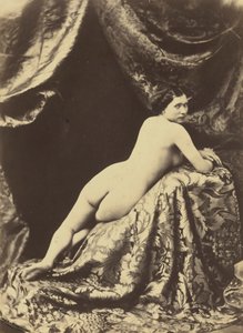 Studie av nakenbild,ca. 1855 (foto) av Auguste Belloc