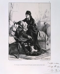 En kvinna som matar en sårad soldatsoppa, belägringen av Paris, fransk-preussiska kriget, 1870 1871