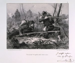 Franska soldater, belägringen av Paris, 1871 av Auguste Bry