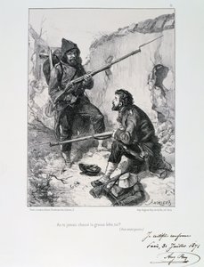 I skyttegravarna, belägring av Paris, fransk-preussiska kriget, 1870-1871 1871 av Auguste Bry