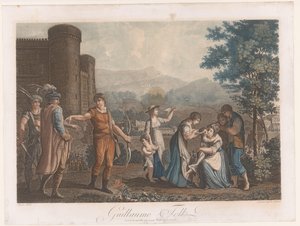 Willem Tell efter att ha skjutit äpplet Guillaume Tell (titel på objekt) av Auguste Claude Simon Legrand