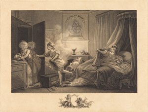 Min tröja brinner av Auguste Claude Simon Legrand after Jean Honoré Fragonard