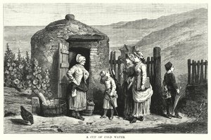 En kopp kallt vatten (gravyr) av Auguste Francois (after) Laby