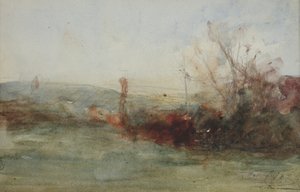 Landskap, ca 1853-65 (akvarell på papper)