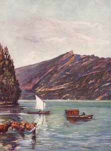 Frankrike: Lac Du Bourget (färglitografi)