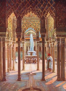 Alhambra, Spanien (färglitografi)