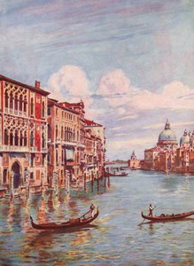 Venedig, Canal Grande, Italien (färglitografi)