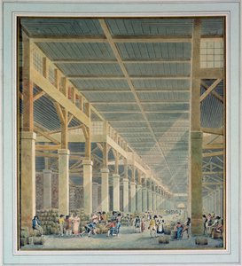 Utsikt över "La Halle aux Vins", före 1808 av Auguste Hibon