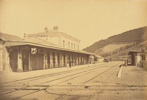 Tarare station, vy från spåret av Auguste Hippolyte Collard