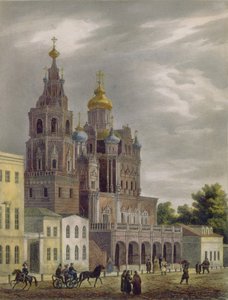 Theotokos-kyrkan vid Pokrovka-gatan i Moskva, 1825 av Auguste Jean Baptiste Antoine Cadolle