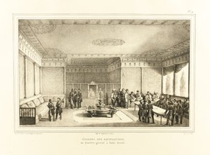 Undertecknande av Adrianopel-fördraget vid det gamla palatset i Edirne, 1834 av Auguste Joseph Desarnod