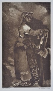 Studera italienska (teckning) av Auguste Lauzet