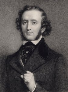 Porträtt av pianisten och kompositören Felix Mendelssohn Bartholdy 1809-1847. av Auguste Lemoine