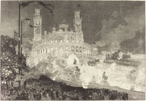 14 juli. Belysning av Trocadero-palatset av Auguste Lepere