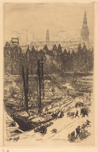 Amsterdam sett från Victoria Hotel (Amsterdamvue de Victoria Hotel) av Auguste Lepere