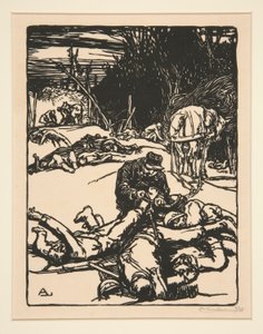 Apr?s le combat (After the Battle), från La Guerre de 1914, första serien, nr 14 av Auguste Lepere