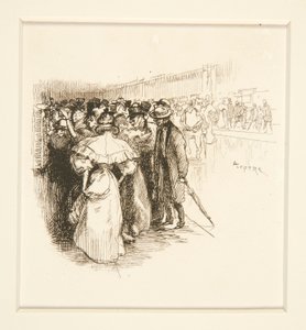 Folkmassa i biljettfönstret (?) av Auguste Lepere