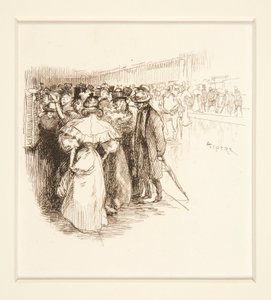 Folkmassa i biljettfönstret (?) av Auguste Lepere