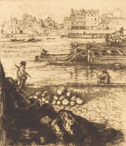 Dockman, Pier vid La Gare Le debardeur, quai de La Gare, 1894. av Auguste Lepere