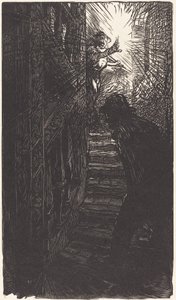 Trappa snidad rue Boutebrie av Auguste Lepere