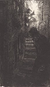 Skulpterad trappa rue Boutebrie, publicerad 1901. av Auguste Lepere
