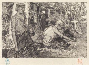 Samling av maj-lilja (La cueillette du muguet) av Auguste Lepere