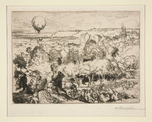 Den fallande ballongen, i Pr?-Saint-Gervais (Den fallande ballongen, i Pre-Saint-Gervais) av Auguste Lepere