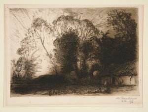 Stugan ? Rousseau (Vendee) (Stuga vid Rousseau [Vendee]) av Auguste Lepere