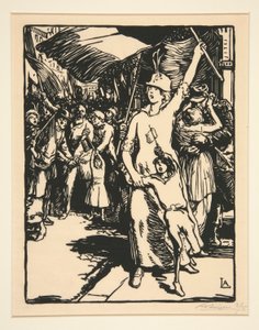 War is Declared, från La Guerre de 1914, första serien, nr. 8 av Auguste Lepere