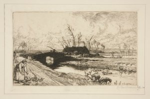 Le petit pont (Vend?e) (Lilla bron [Vendee]) av Auguste Lepere