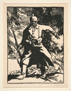 Den preussiske soldaten, från Kriget 1914, första serien, nr. 10 av Auguste Lepere